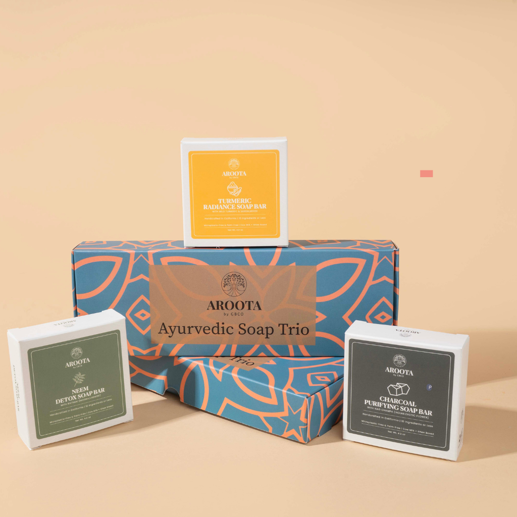 Ayurvedic Soap Box: Neem Soap , Turmeric Soap, & Charcoal Soap Trio