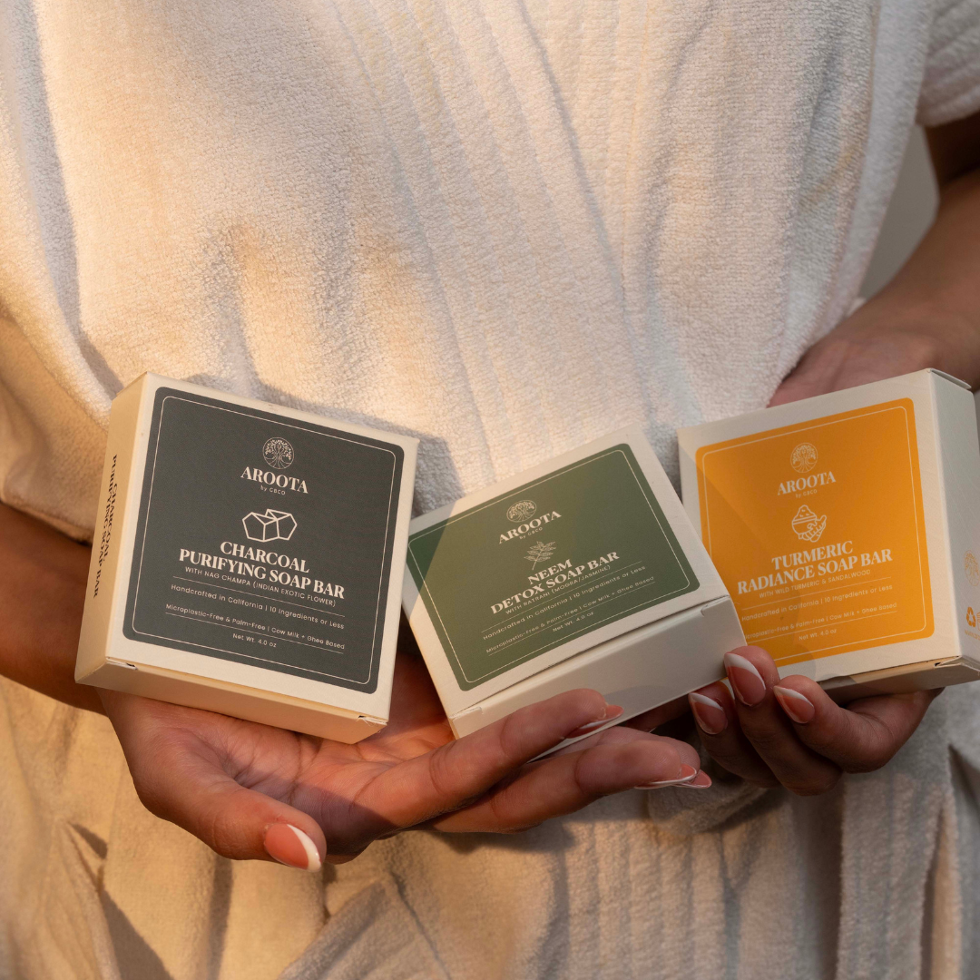 Ayurvedic Soap Box: Neem Soap , Turmeric Soap, & Charcoal Soap Trio