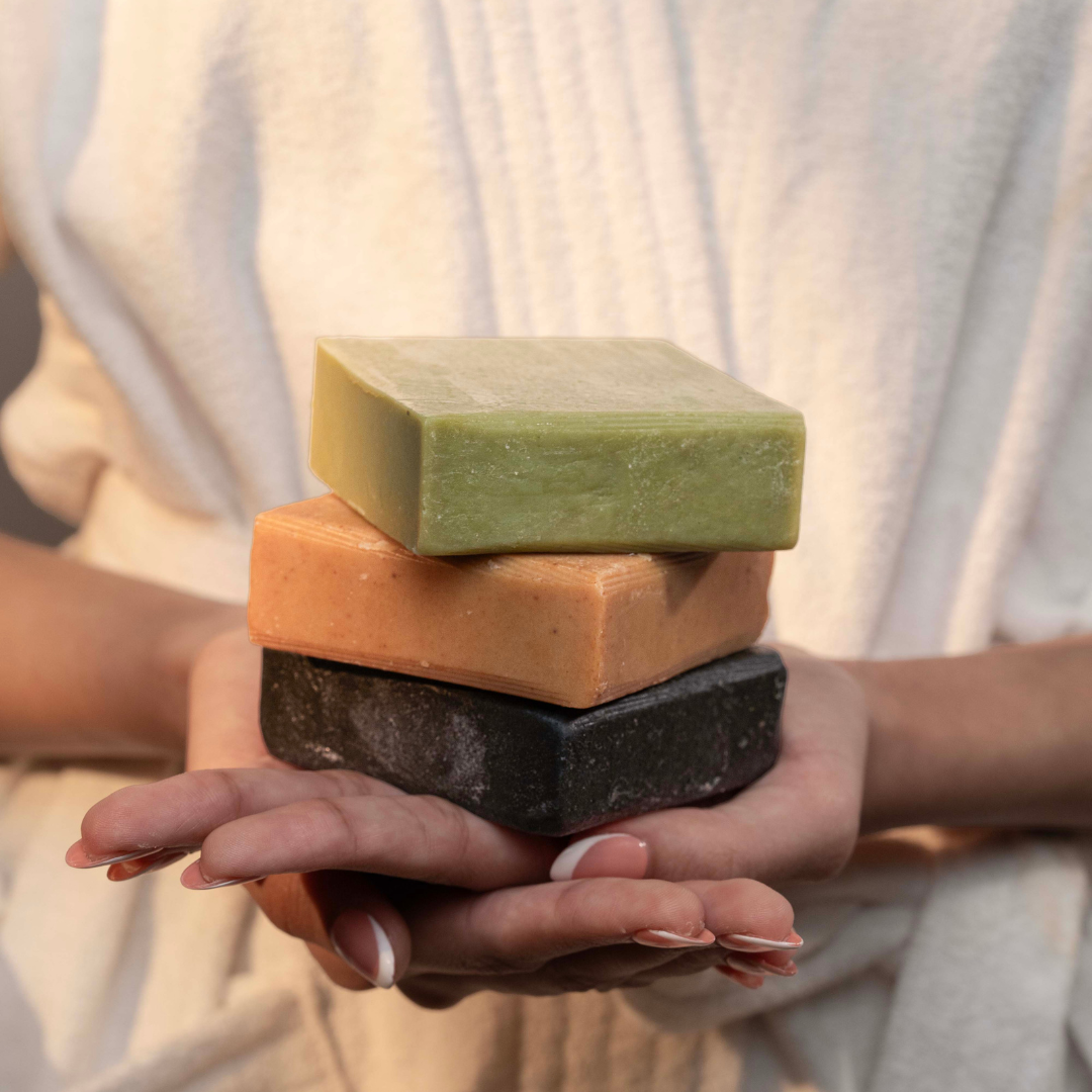 Ayurvedic Soap Box: Neem Soap , Turmeric Soap, & Charcoal Soap Trio